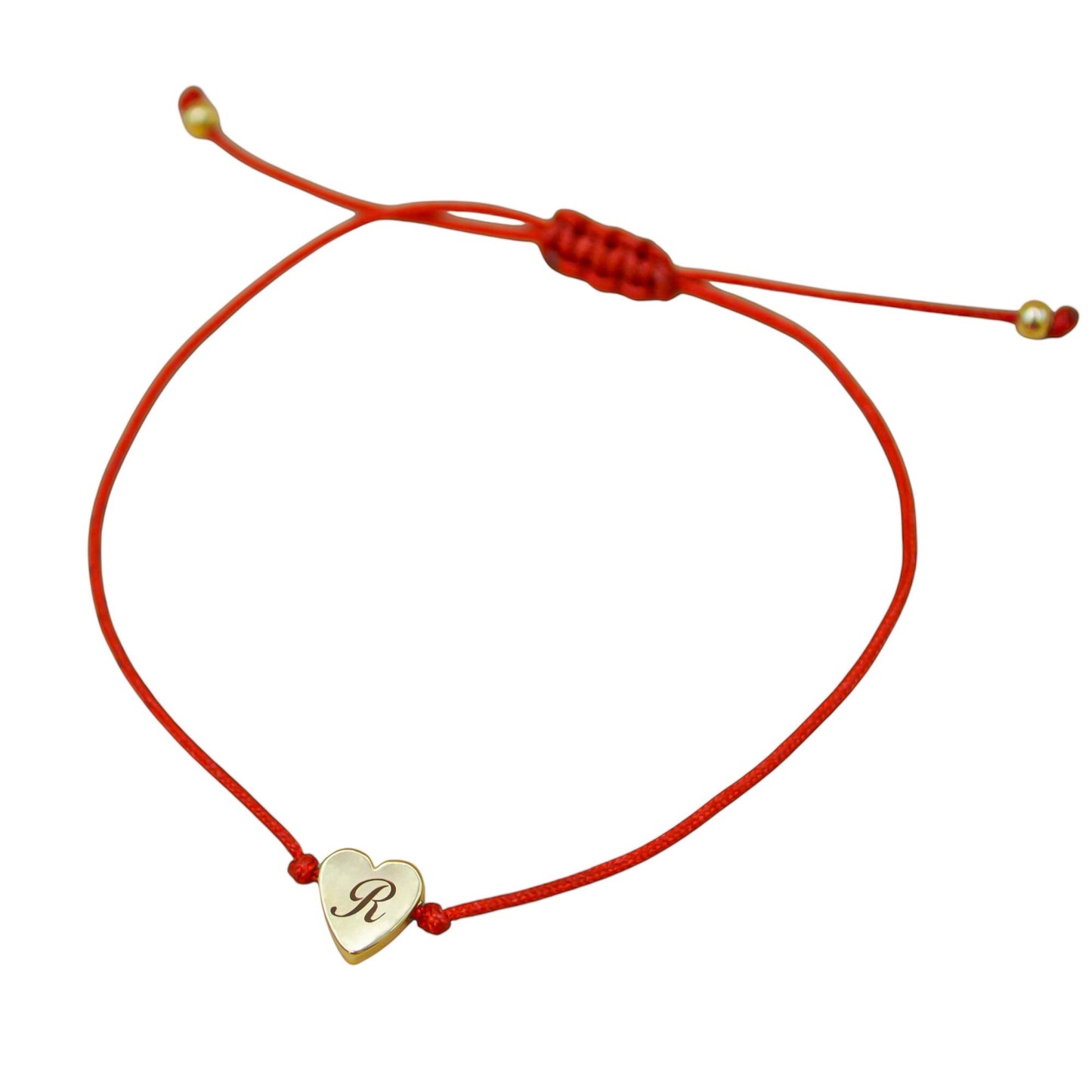 Dúo de pulseras de hilo rojo personalizadas - Corazón CH