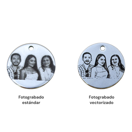 Collar personalizado medalla circular con nombre