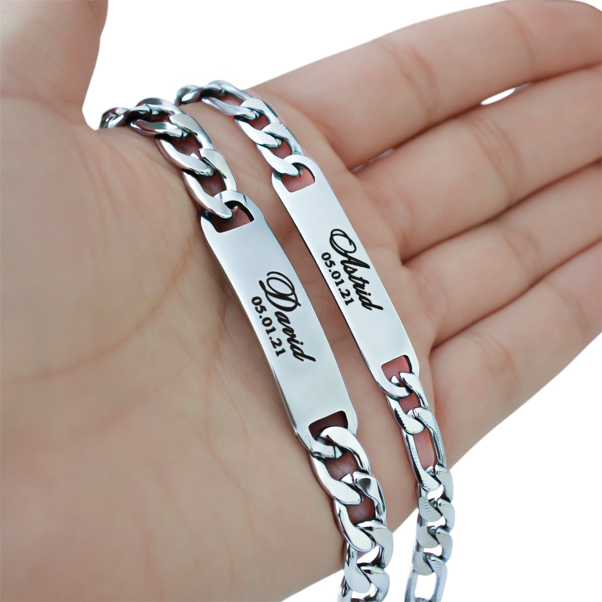 Dúo de esclavas personalizadas - Acero inoxidable