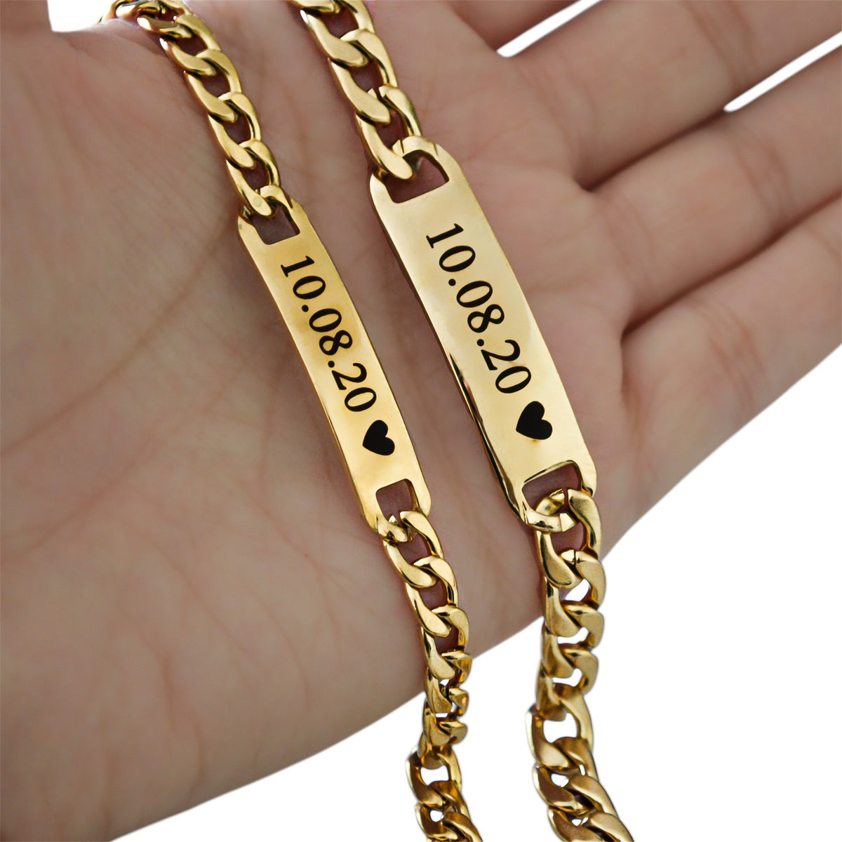 Dúo de esclavas personalizadas - Acero inoxidable