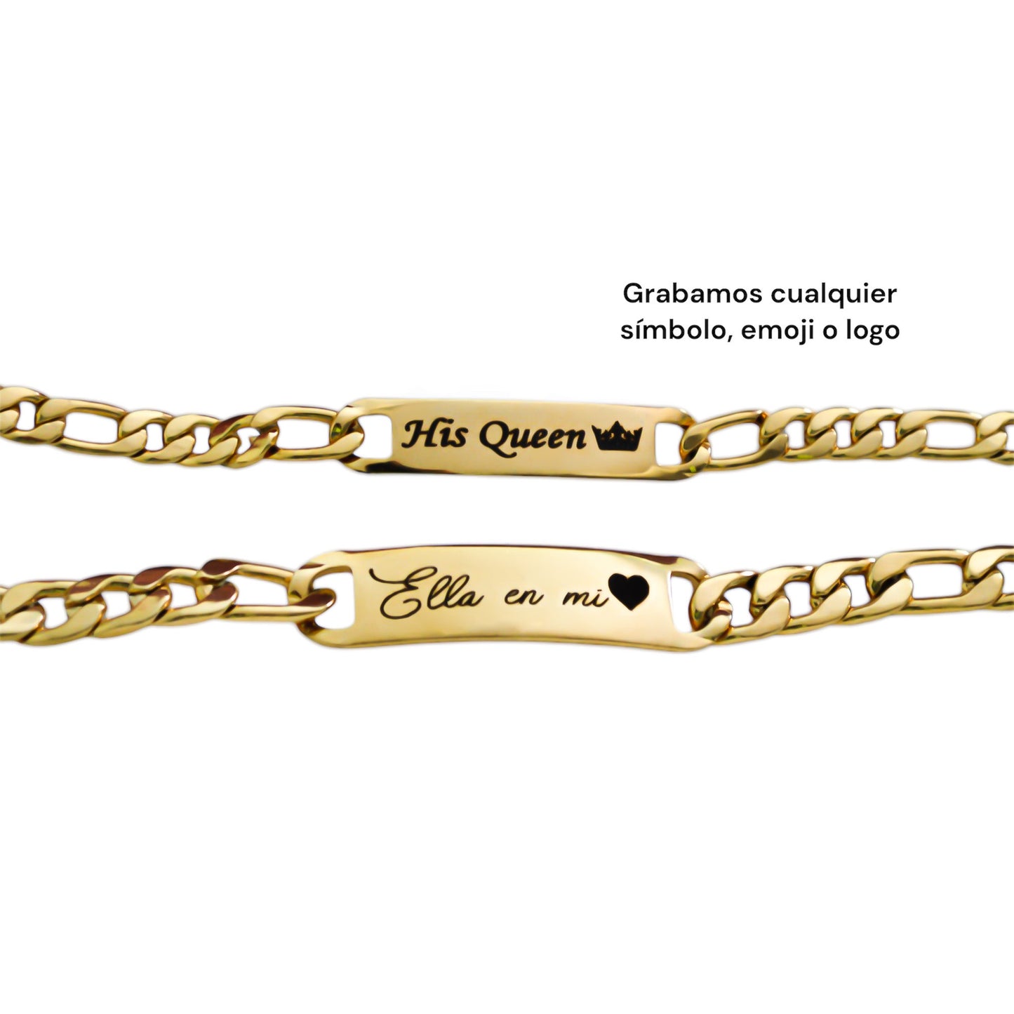 Dúo de esclavas personalizadas - Acero inoxidable
