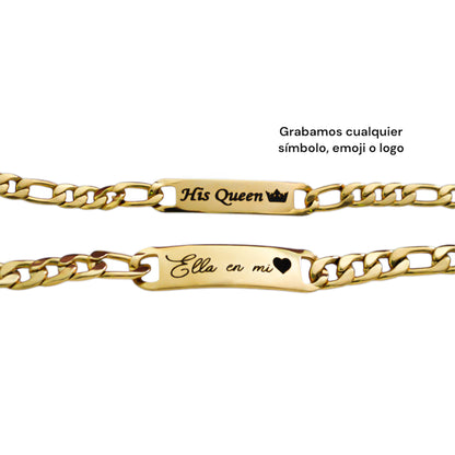 Dúo de esclavas personalizadas - Acero inoxidable