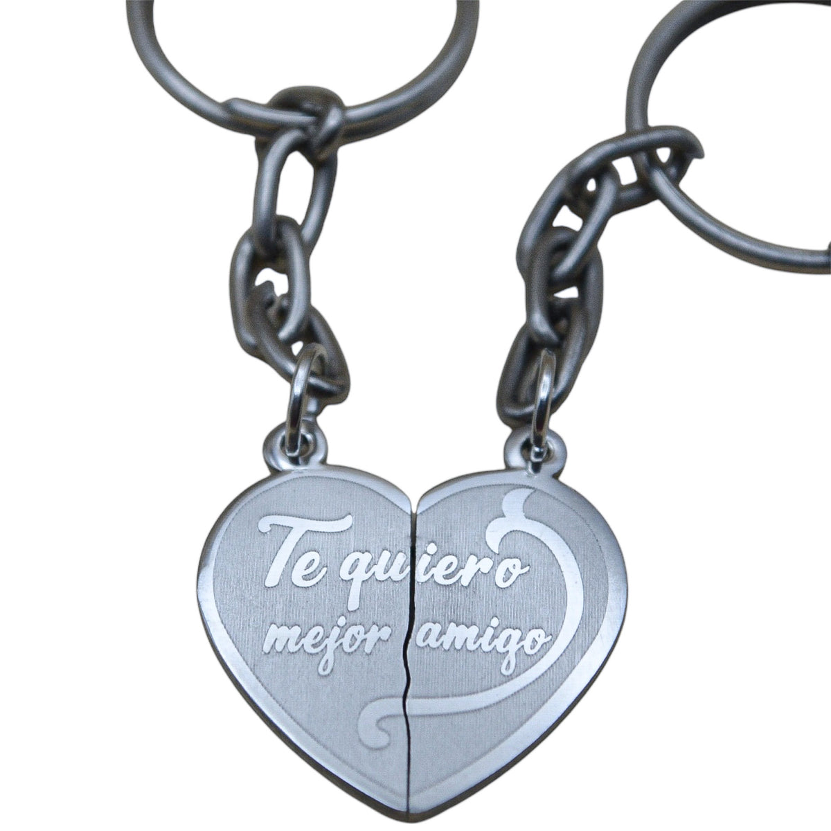 Dúo de dijes "te quiero mejor amigo" - Acero inoxidable