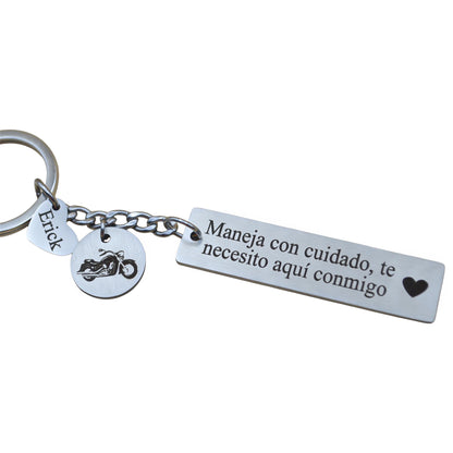 Llavero personalizado driver plus acero inoxidable