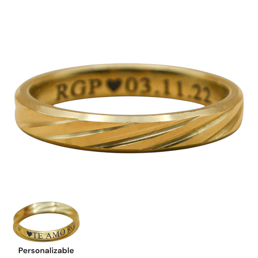 Argolla personalizada gold - Acero inoxidable