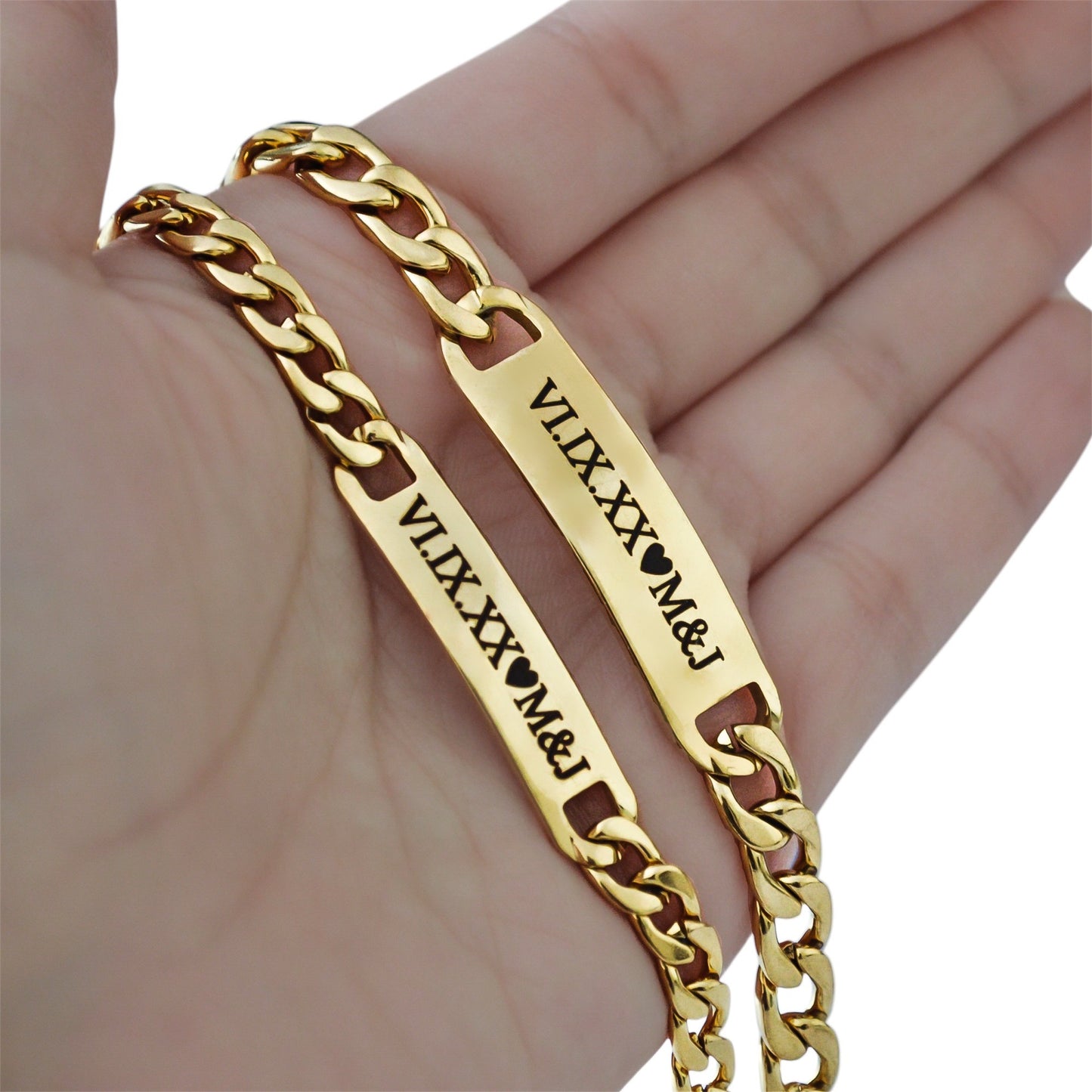 Dúo de esclavas personalizadas - Acero inoxidable