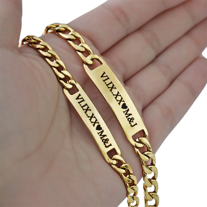 Dúo de esclavas personalizadas - Acero inoxidable