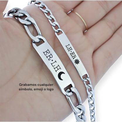 Dúo de esclavas personalizadas - Acero inoxidable
