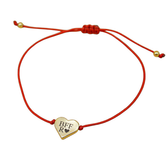 Pulsera personalizada de hilo basic con corazón grande