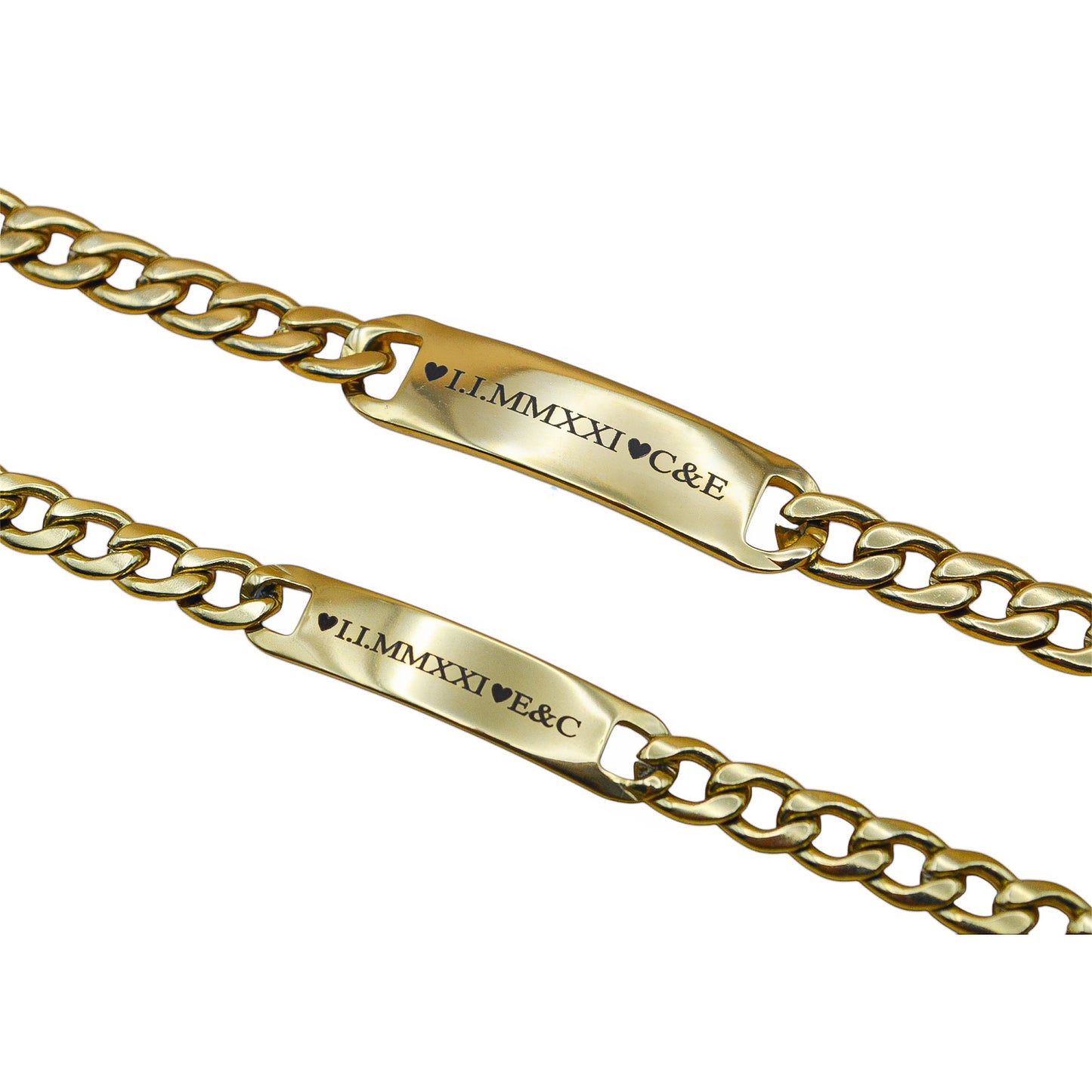 Dúo de esclavas personalizadas - Acero inoxidable