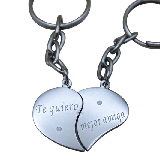 Dúo de dijes "te quiero mejor amiga" - Acero inoxidable