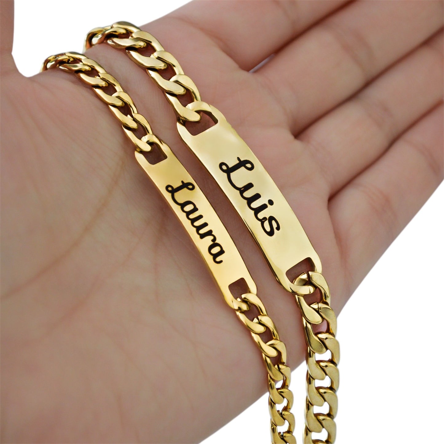 Dúo de esclavas personalizadas - Acero inoxidable