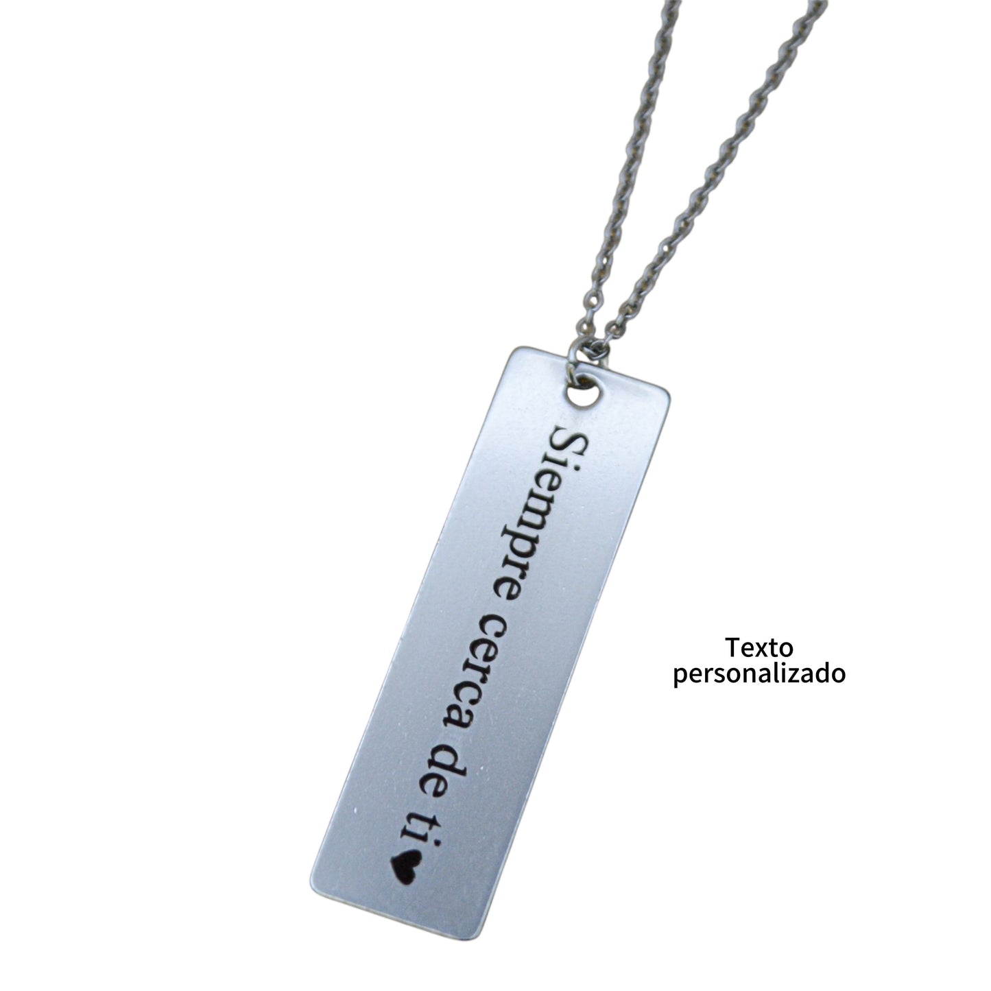 Dúo de placas personalizadas con mirada - Acero inoxidable