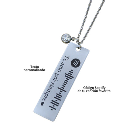 Dúo de placas personalizadas con mirada - Acero inoxidable