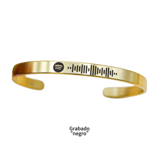 Brazalete personalizado Spotify ajustable - Acero inoxidable