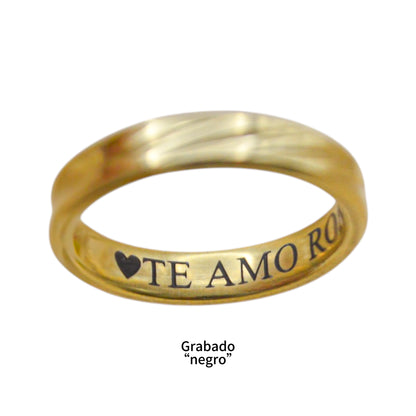 Argolla personalizada gold - Acero inoxidable
