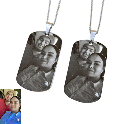 Placa militar personalizada con fotograbado - Acero inoxidable
