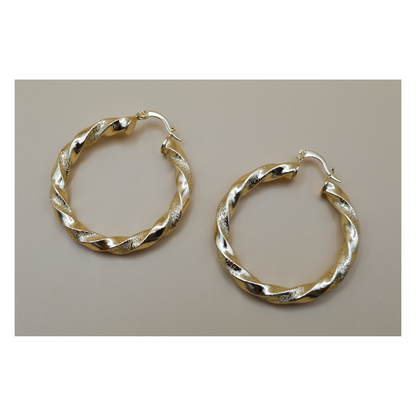 Arracadas espiral diamantadas gold