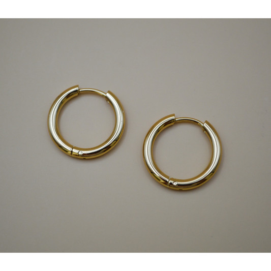 Huggies basic mediano gold baño de oro 18K