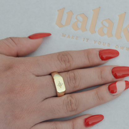 Anillo estrella zirconia ajustable