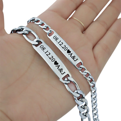 Dúo de esclavas personalizadas - Acero inoxidable