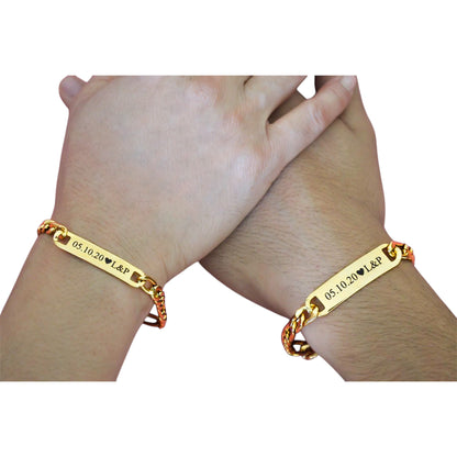 Dúo de esclavas personalizadas - Acero inoxidable