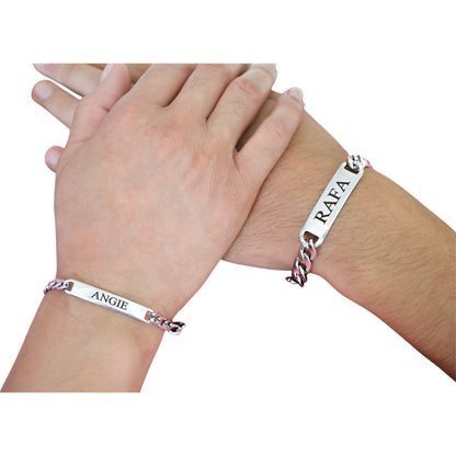 Dúo de esclavas personalizadas - Acero inoxidable