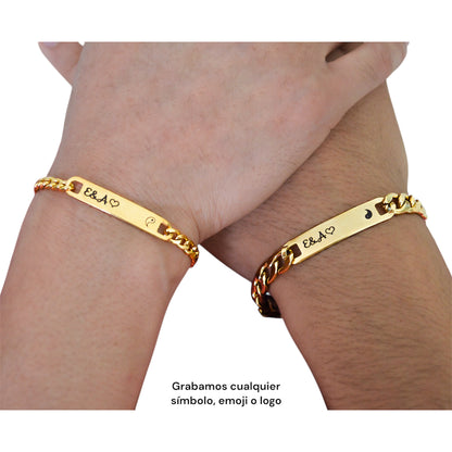 Dúo de esclavas personalizadas - Acero inoxidable