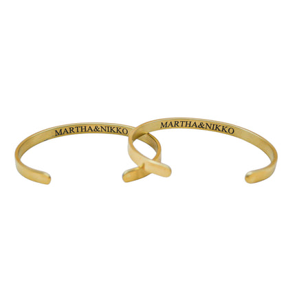 Dúo de brazaletes personalizados ajustables - Acero inoxidable