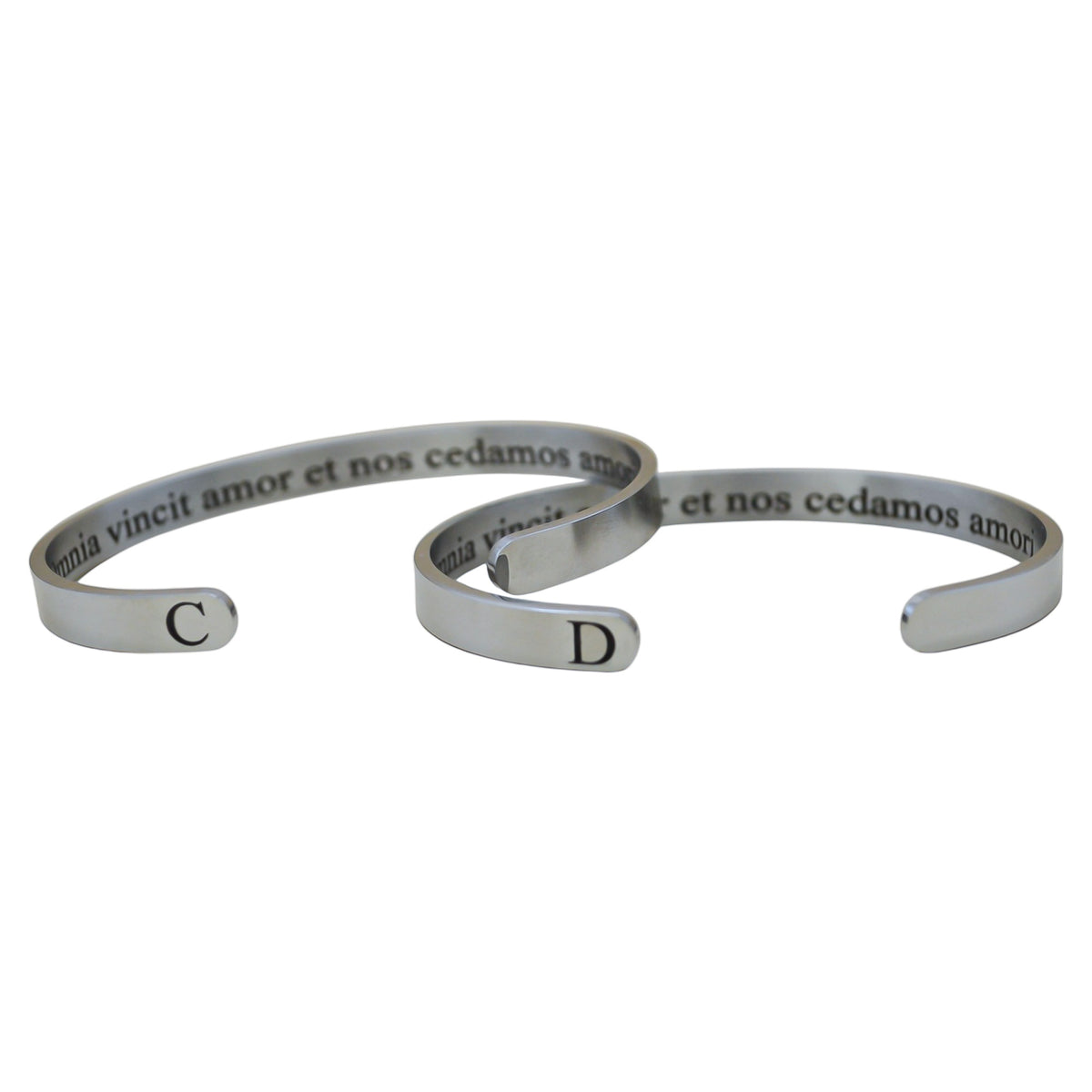 Dúo de brazaletes personalizados ajustables - Acero inoxidable