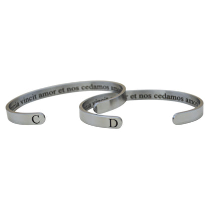 Dúo de brazaletes personalizados ajustables - Acero inoxidable