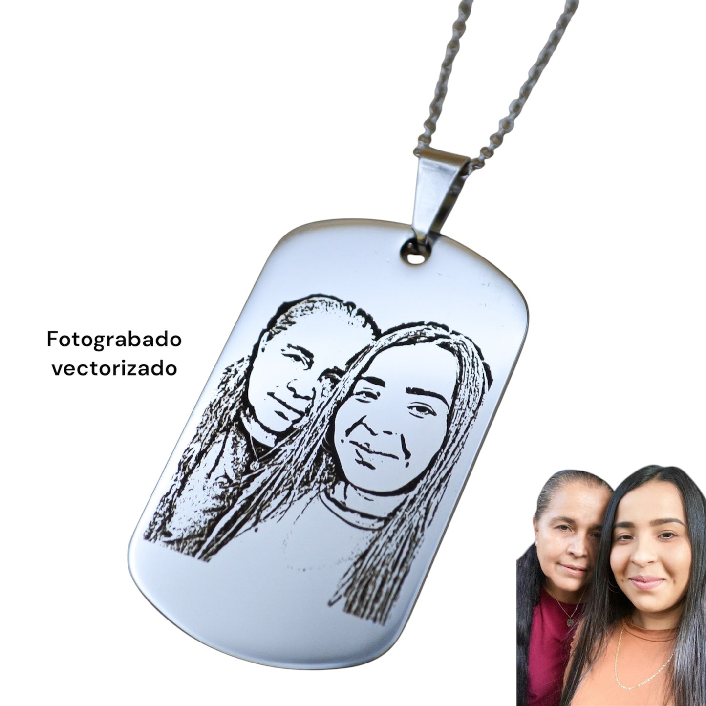 Placa militar personalizada con fotograbado - Acero inoxidable