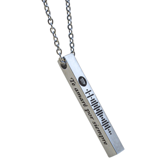 Collar o llavero personalizado barra 3D acero inoxidable