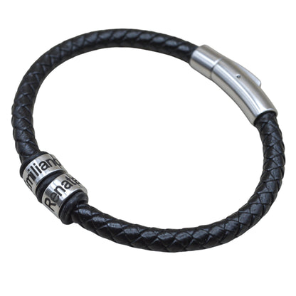 Pulsera de piel con aros personalizados