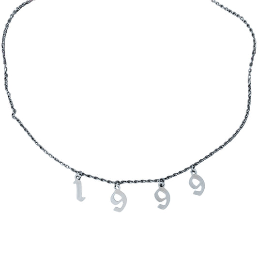 Collar personalizado año colgante gótico silver