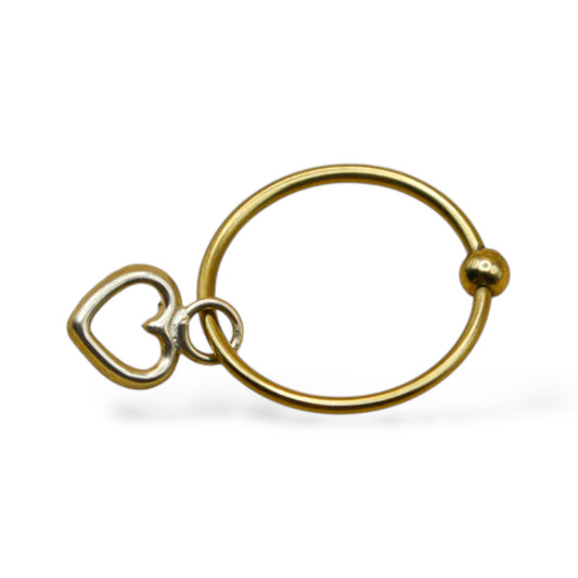 Piercing corazón contorno - Oro 10K
