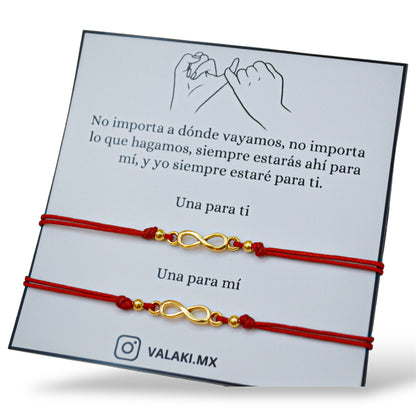 Dúo de pulseras de hilo rojo - Infinito