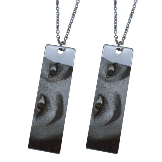 Dúo de placas personalizadas con mirada - Acero inoxidable