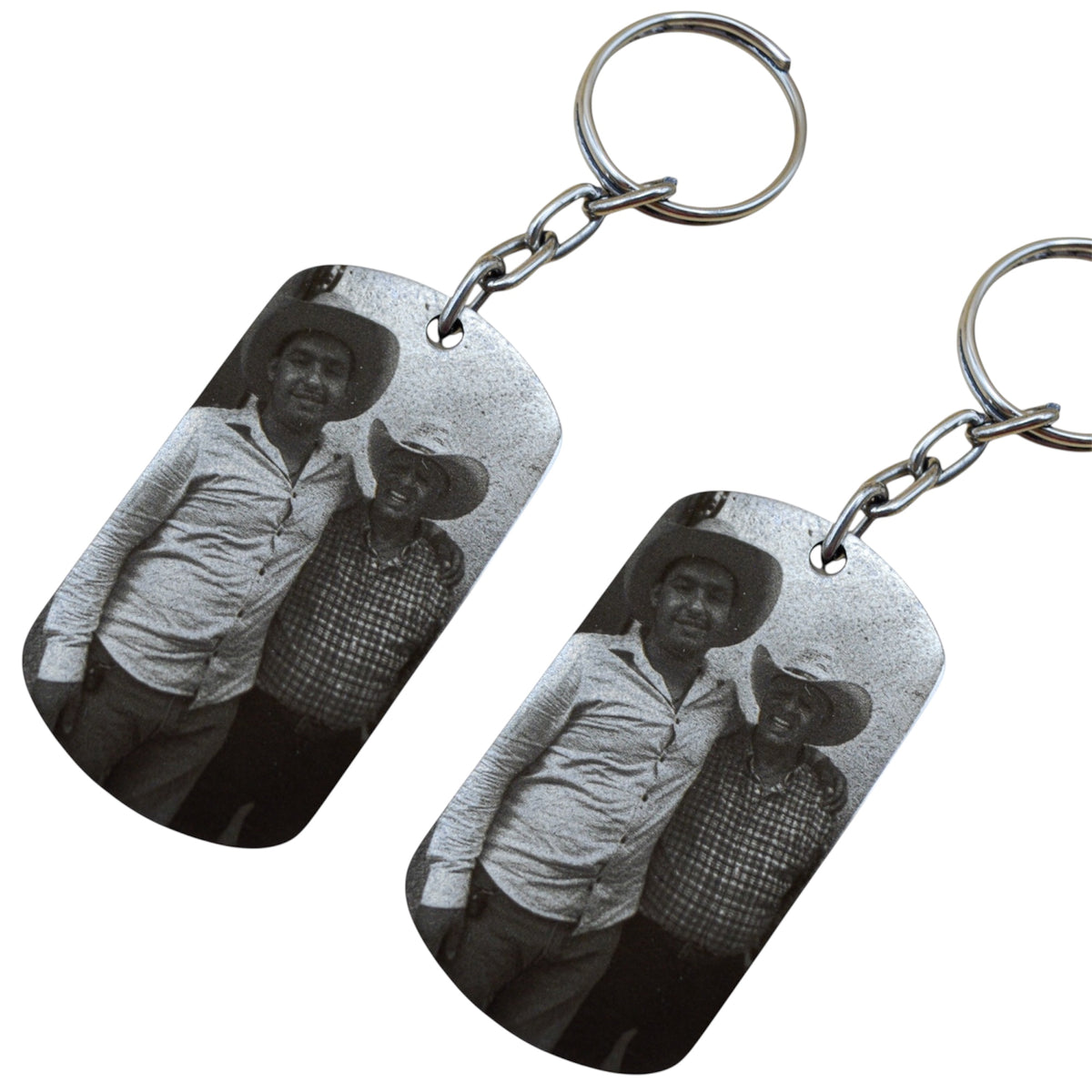 Dúo de placas militares personalizadas con fotograbado - Acero Inoxidable