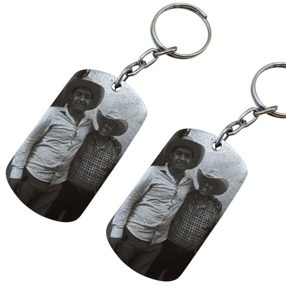 Dúo de placas militares personalizadas con fotograbado - Acero Inoxidable
