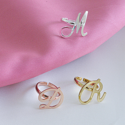 Anillo personalizado inicial ajustable