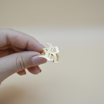Anillo personalizado inicial ajustable