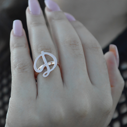 Anillo personalizado inicial ajustable
