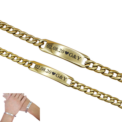 Dúo de esclavas personalizadas - Acero inoxidable